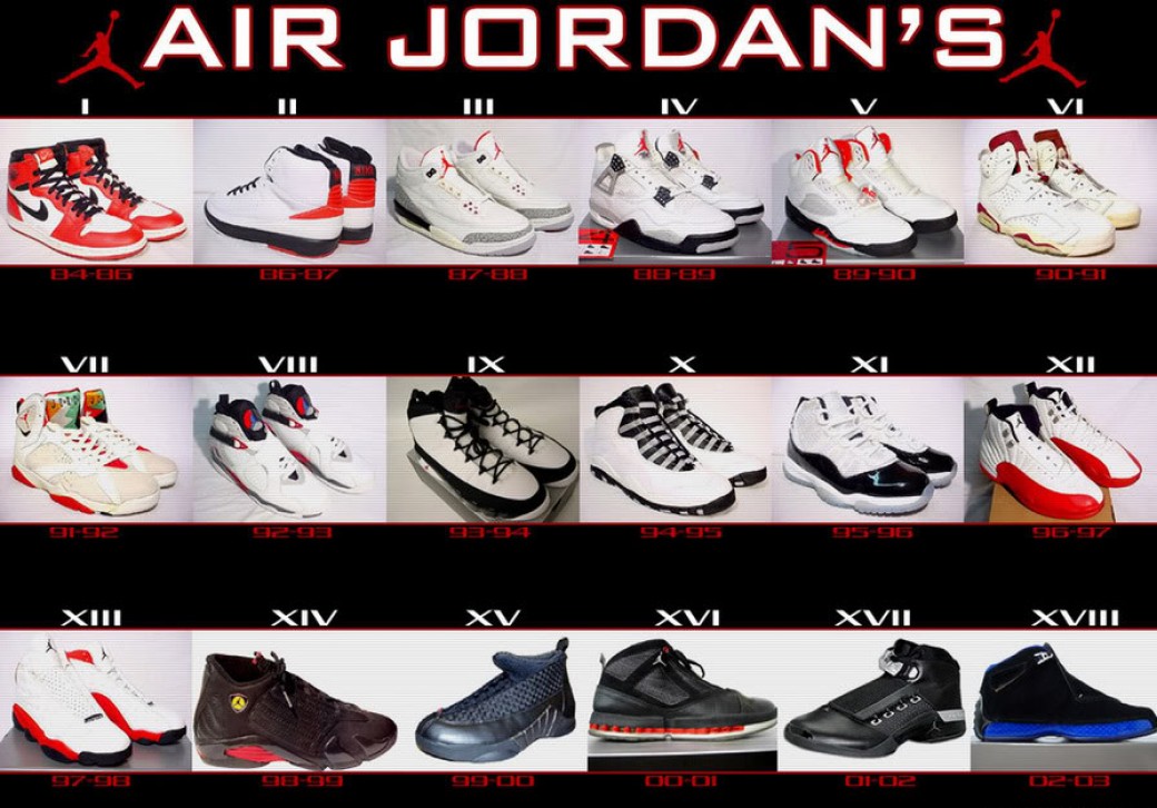 show me a picture of all the jordans